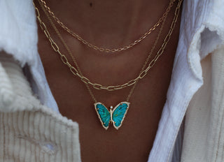 14kt gold thin paperclip chain necklace - Luna Skye