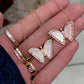 14kt gold and diamond pink mother of pearl baby butterfly necklace