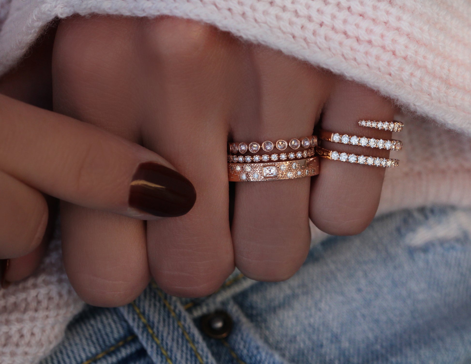 14kt gold and diamond princess deco ring - Luna Skye