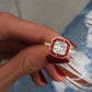 14kt gold and diamond ruby vintage deco ring - Luna Skye