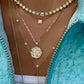 14kt gold baby asscher cut diamond bezel necklace