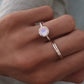 14kt gold and diamond round mini moonstone ring - Luna Skye