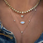 14kt gold baby asscher cut diamond bezel necklace