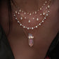 14kt gold and diamond moonstone teardrop drip necklace