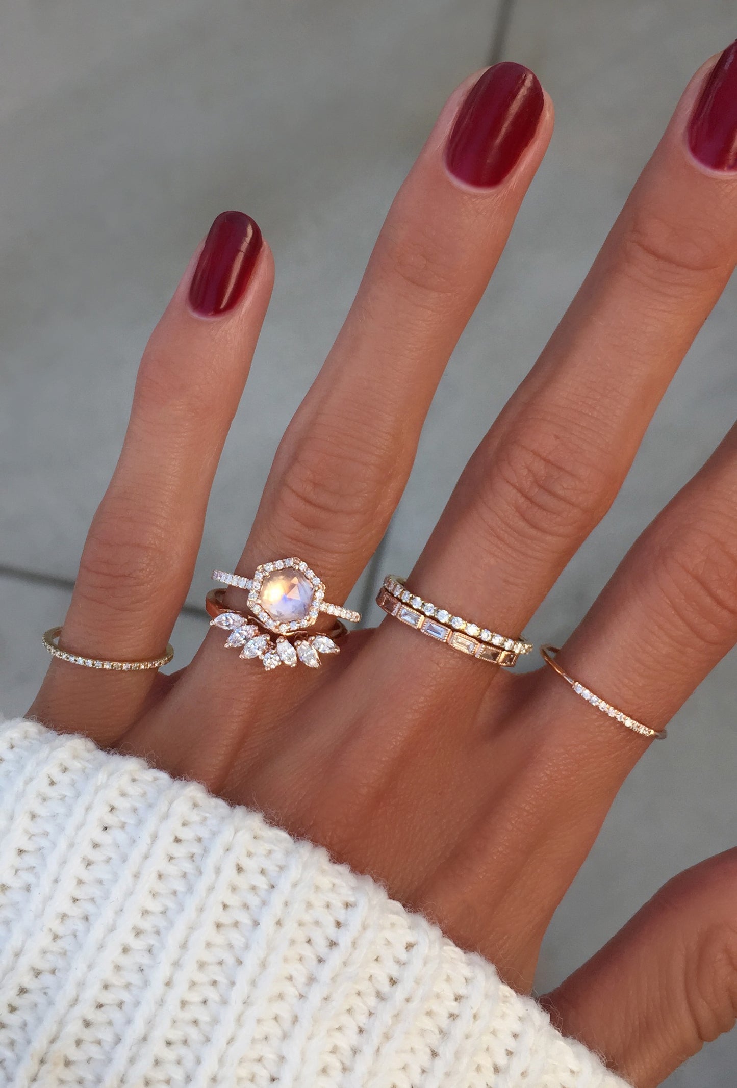14kt gold marquise diamond ring guard - Luna Skye