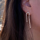 14kt gold two row diamond bezel drip earring