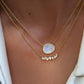 14kt gold and diamond free form moonstone necklace - Luna Skye