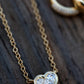 14kt gold illusion diamond heart bezel necklace