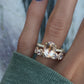 14kt gold and diamond teardrop cluster band
