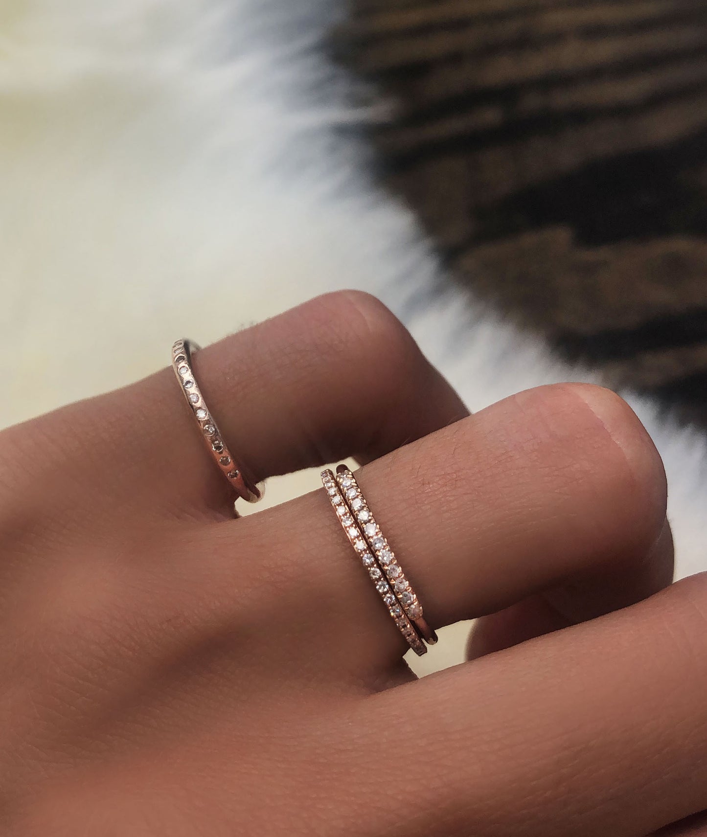 14kt gold quarter diamond ring