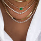 14kt gold graduated round diamond tennis necklace