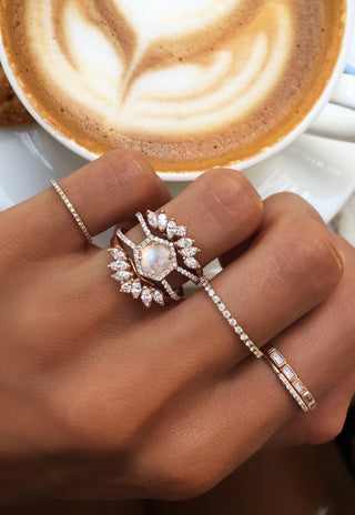 14kt gold marquise diamond ring guard - Luna Skye