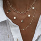 gold diamond round link necklaces