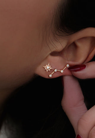 14kt gold and diamond constellation studs - Luna Skye