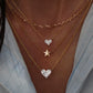 14kt gold and diamond mini full diamond heart necklace - Luna Skye