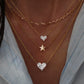 14kt gold and diamond mini full diamond heart necklace - Luna Skye
