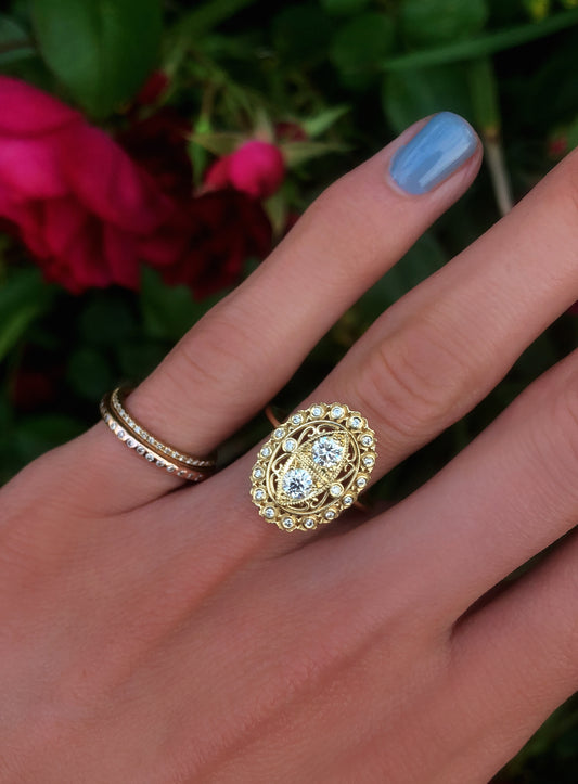 14kt oval diamond ring
