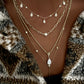 14kt gold paperclip diamond bezel necklace
