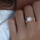 14kt gold and diamond moonstone hex ring - Luna Skye