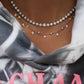 14kt gold graduated diamond scalloped bezel tennis necklace