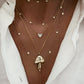 14kt gold illusion diamond heart bezel necklace
