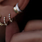 14kt gold diamond cut diamond bezel hoops