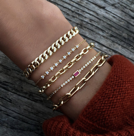 14kt gold lightweight rounded link bracelet - Luna Skye