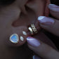 14kt gold and diamond mini marquise studs