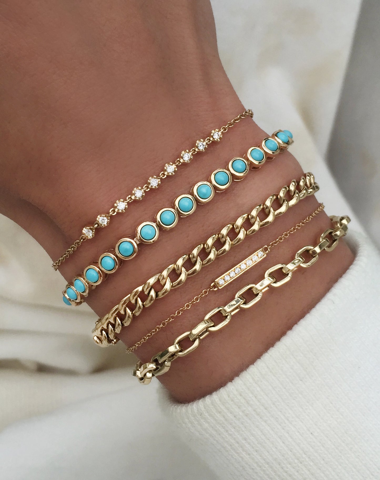 14kt gold lightweight rounded link bracelet - Luna Skye