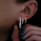 14kt gold floating diamond hoop earrings