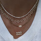 14kt gold and diamond 222 necklace