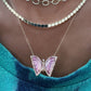 14kt gold and diamond amethyst baby butterfly necklace