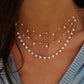 14kt gold and full diamond three bezel cluster necklace - Luna Skye
