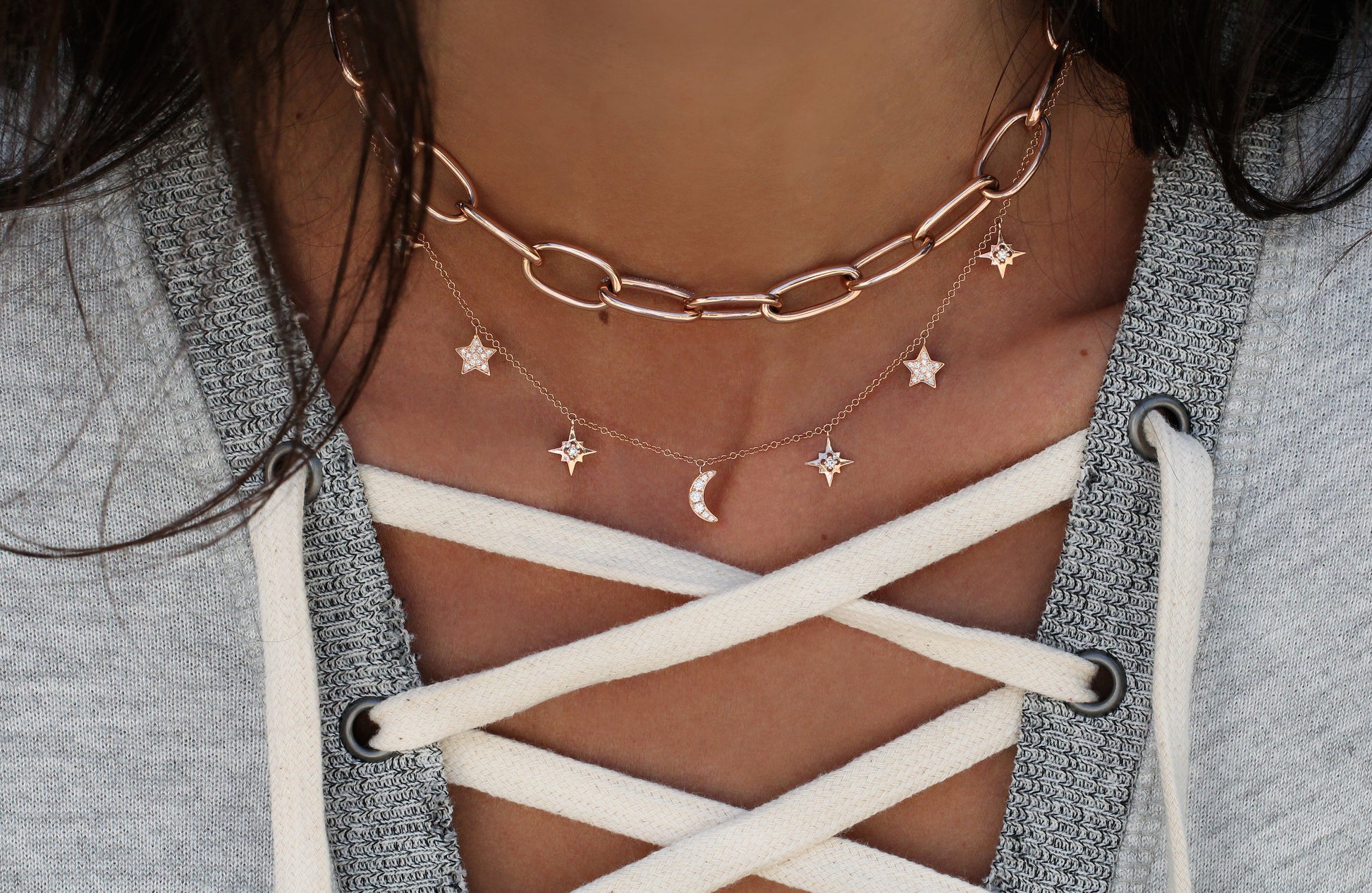14kt gold large link chain necklace - Luna Skye