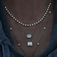 three diamond prong tennis necklace