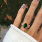 14kt gold and diamond chrome green tourmaline solitaire eternity ring - Luna Skye