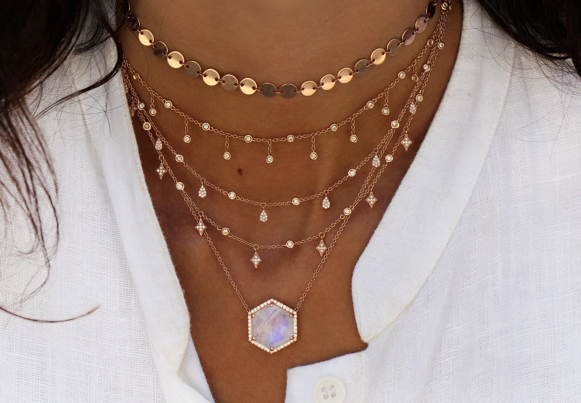 14kt gold and diamond twilight choker necklace - Luna Skye