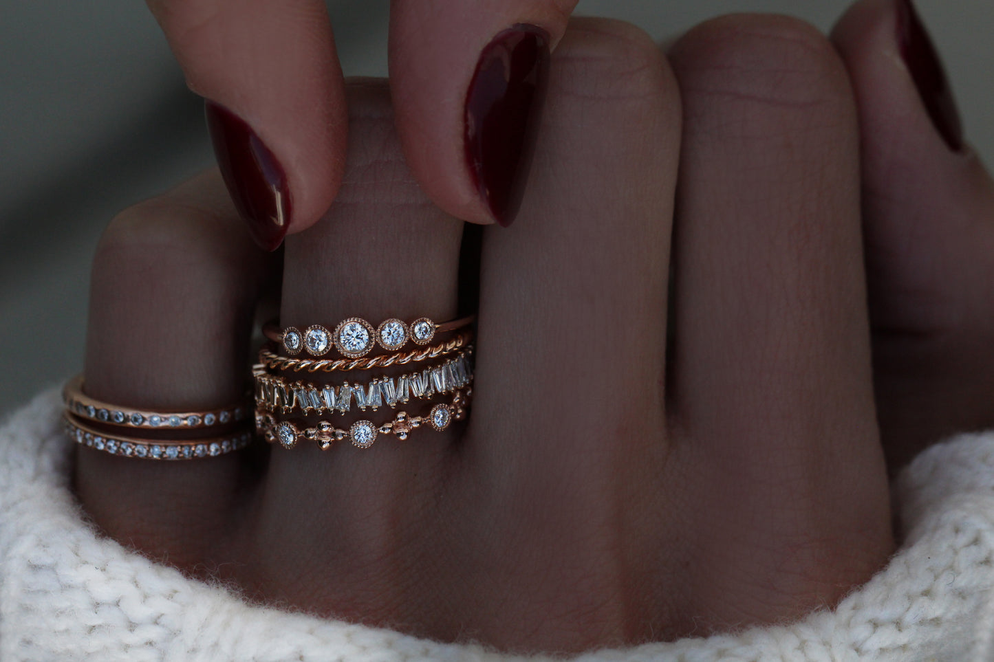 14kt gold jagged baguette diamond ring - Luna Skye