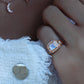 14kt gold and diamond moonstone stardust signet ring - Luna Skye