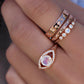 14kt gold graduated five diamond bezel ring - Luna Skye