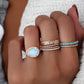 14kt gold and diamond single band moonstone ring - Luna Skye