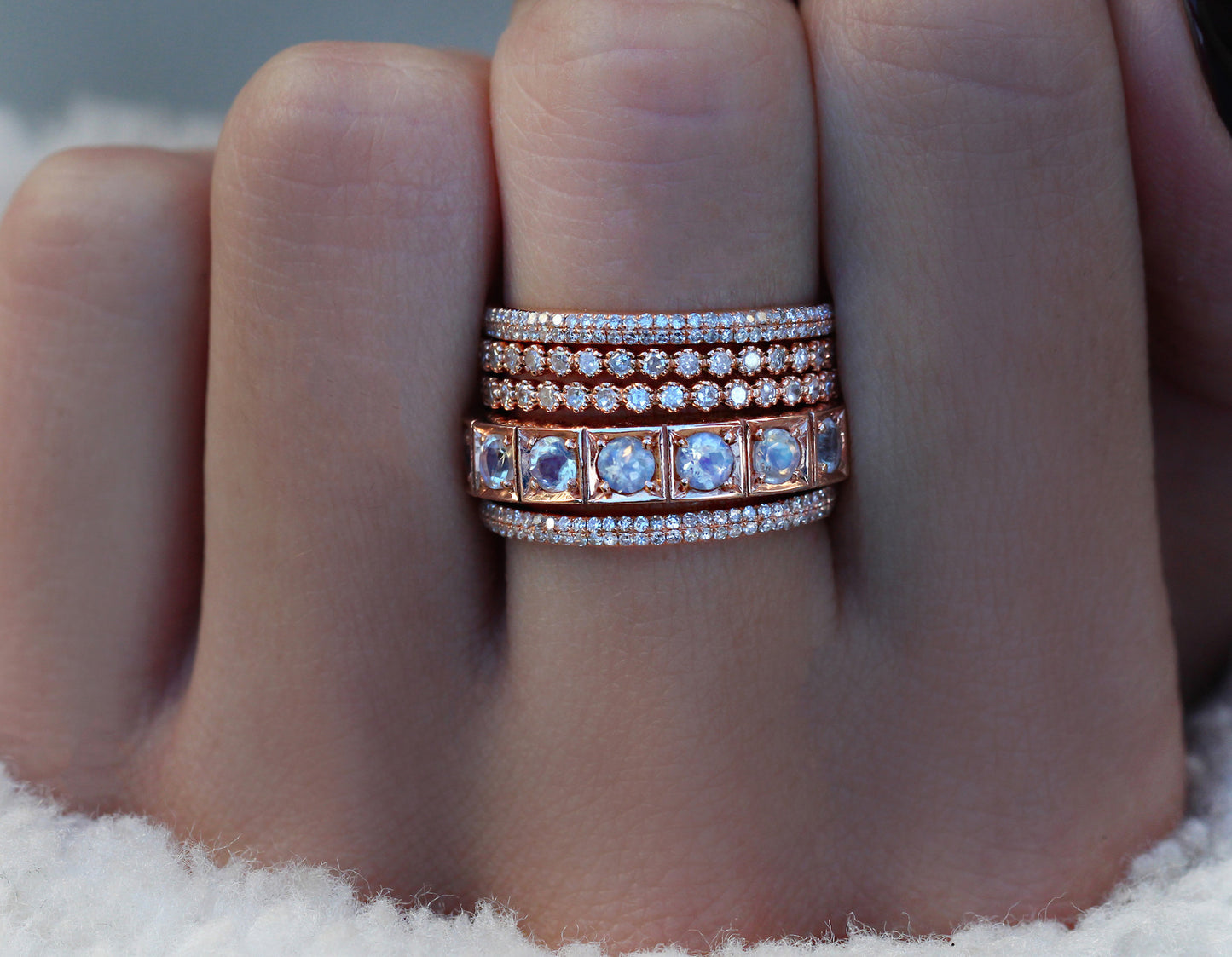 14kt gold and diamond rounded eternity ring - Luna Skye