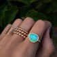 14kt gold and diamond single band opal ring - Luna Skye