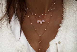 14kt gold diamond bezel lariat - Luna Skye