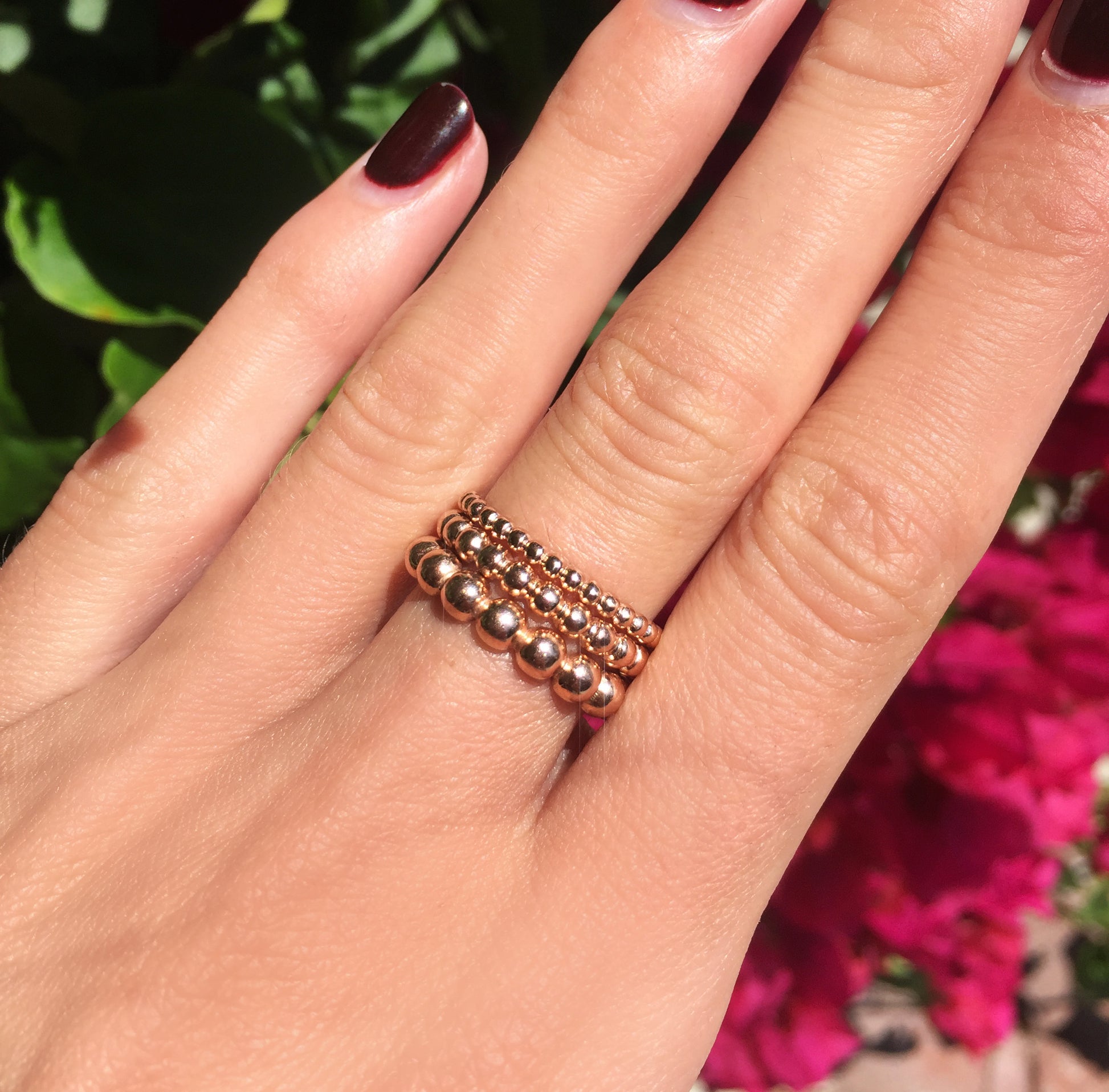 14kt gold medium bead ring - Luna Skye