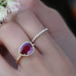 14kt gold and diamond single band ruby ring - Luna Skye