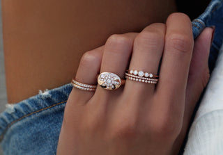 14kt gold and white pave diamond ring - Luna Skye