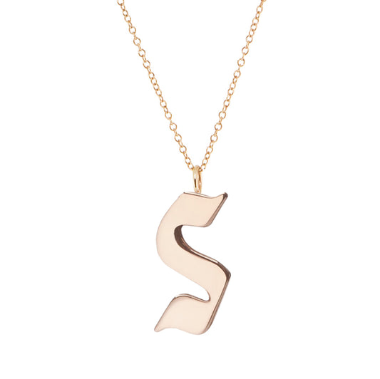 14kt gold initial necklace