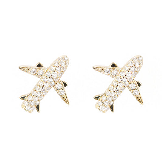 14kt gold and diamond jet setter studs - Luna Skye