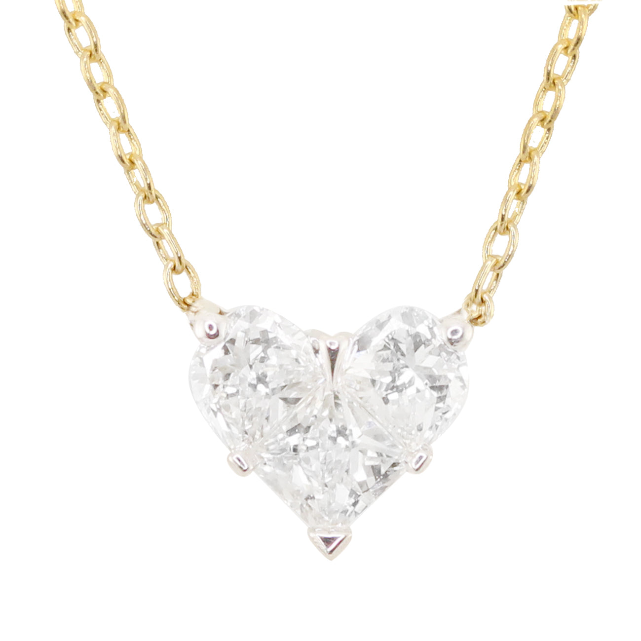 14kt gold and diamond large full diamond heart necklace - Luna Skye